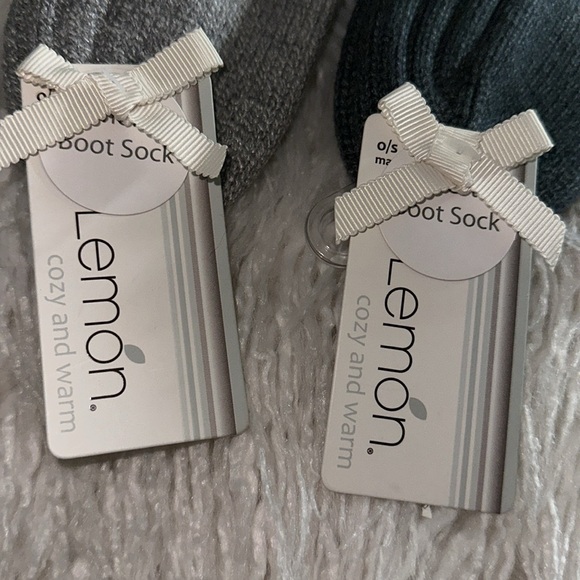 LEMON Short Boot Chucky Cable Knit Socks Mint Green and Oxford OS pack of 2 - Picture 5 of 5